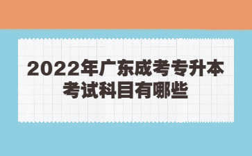 2022年廣東成考專升本考試科目有哪些?