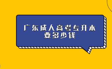 廣東成人高考專升本要多少錢?