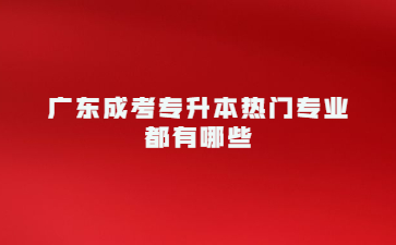 廣東成考專升本熱門專業(yè)都有哪些?