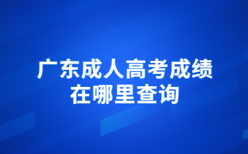 廣東成人高考成績在哪里查詢?