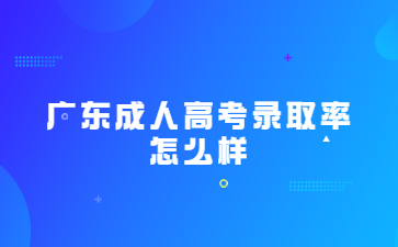 廣東成人高考錄取率怎么樣?